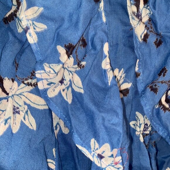 Free People Amanda Ruffle Detail Wrap Blouse in Blue - Picture 6 of 6